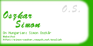 oszkar simon business card
